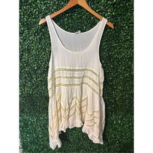Intimately Free People Ivory and Cream Trapeze Slip Dress Womens XS